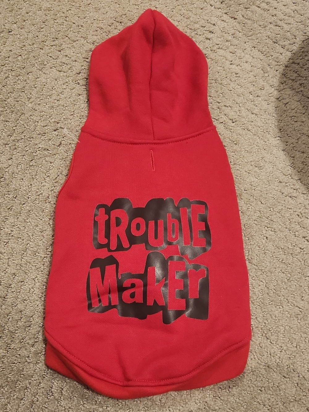 NEW Red "Trouble Maker" Hooded Pet Sweatshirt